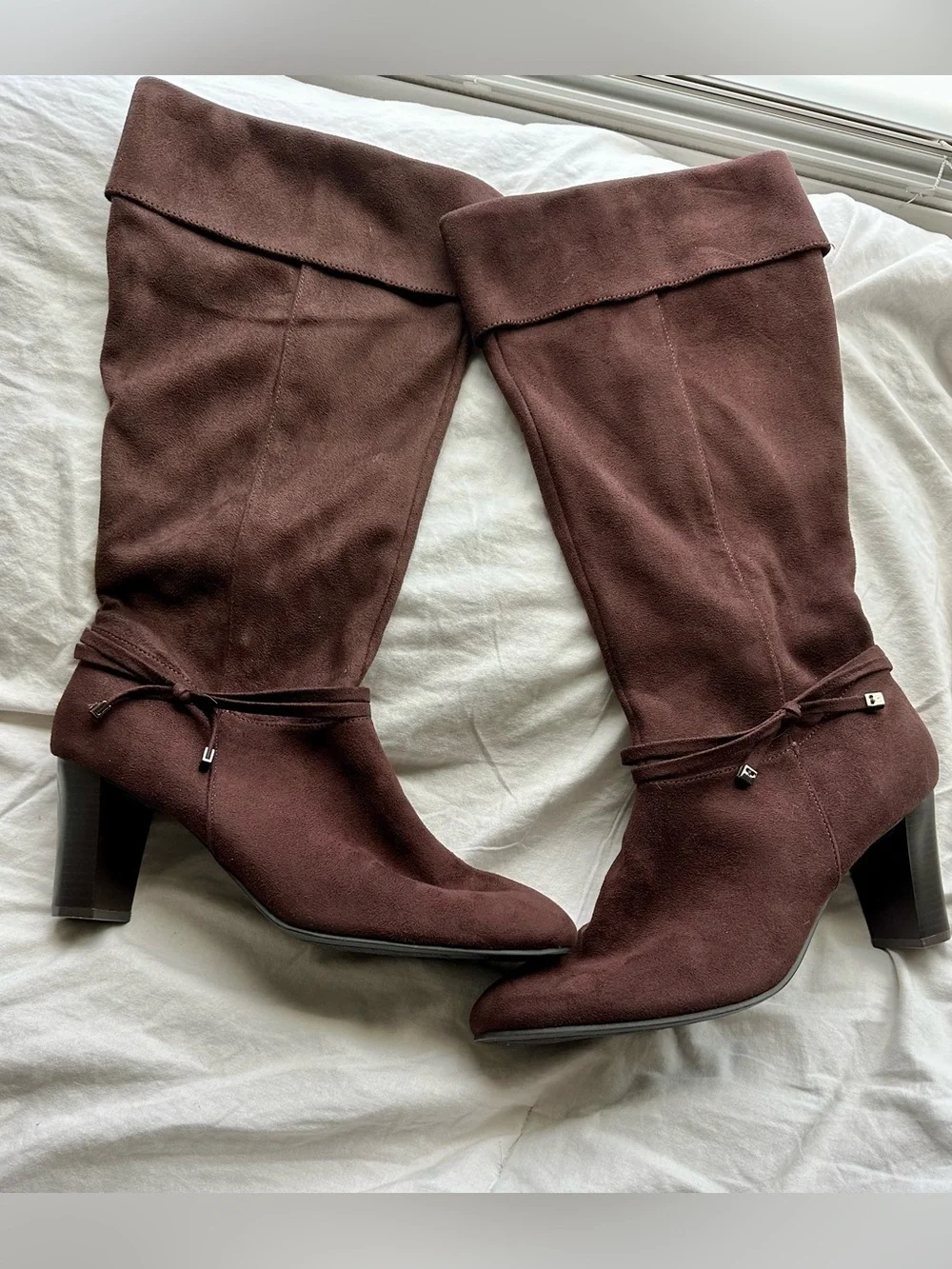 Predictions Dark Brown Suede Fold-Over Over-the-Knee Boots